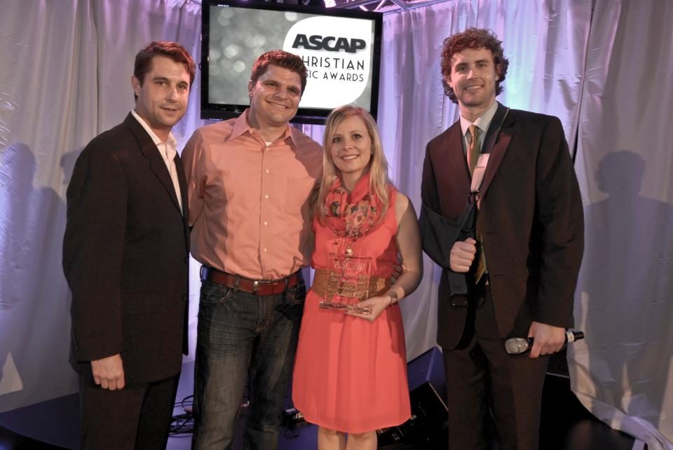 Krissy receiving her ASCAP Christian Music Award